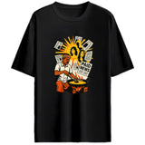 Men's Casual Loose Round Neck Print Short Sleeve