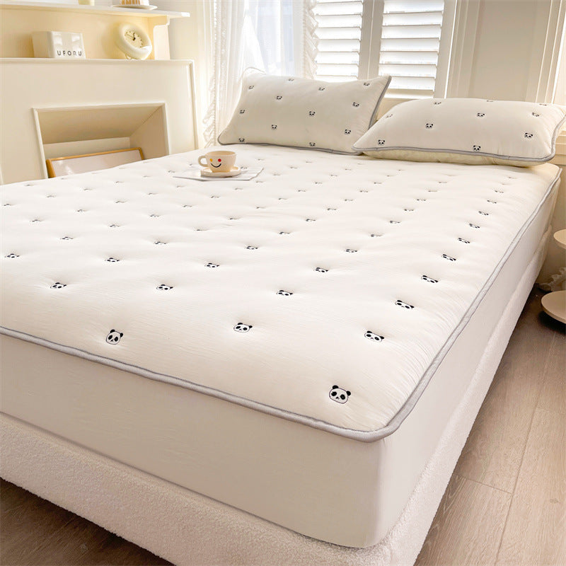 New Soybean Fiber Quilted Fitted Sheet Single Piece